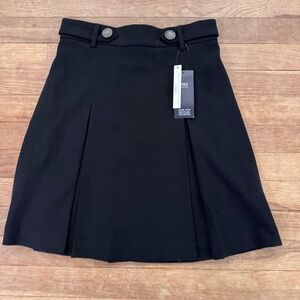 NWT M&S Collection black button waist pleated a-line mini skirt size 6
 b62